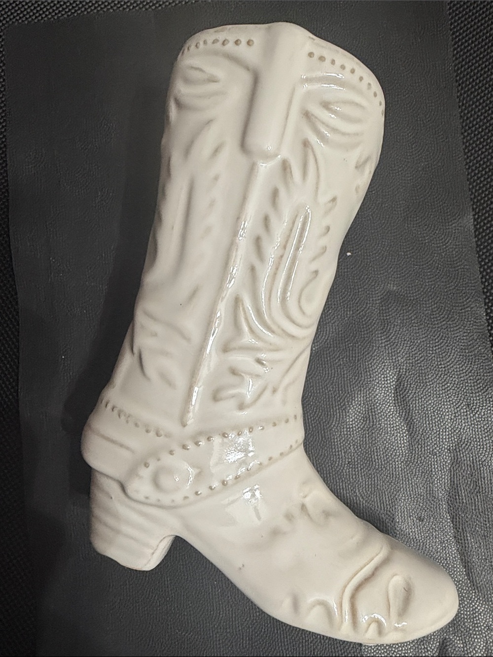Ivory Ceramic Cowgirl Boot Vase